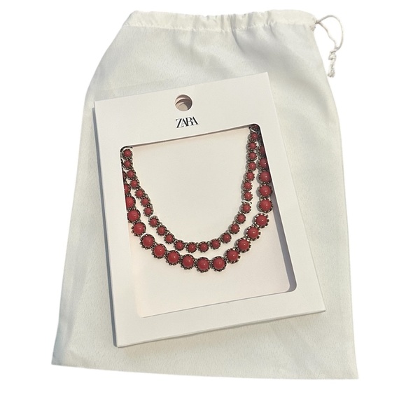 Zara Ruby Red Statement Necklace - Picture 2 of 4